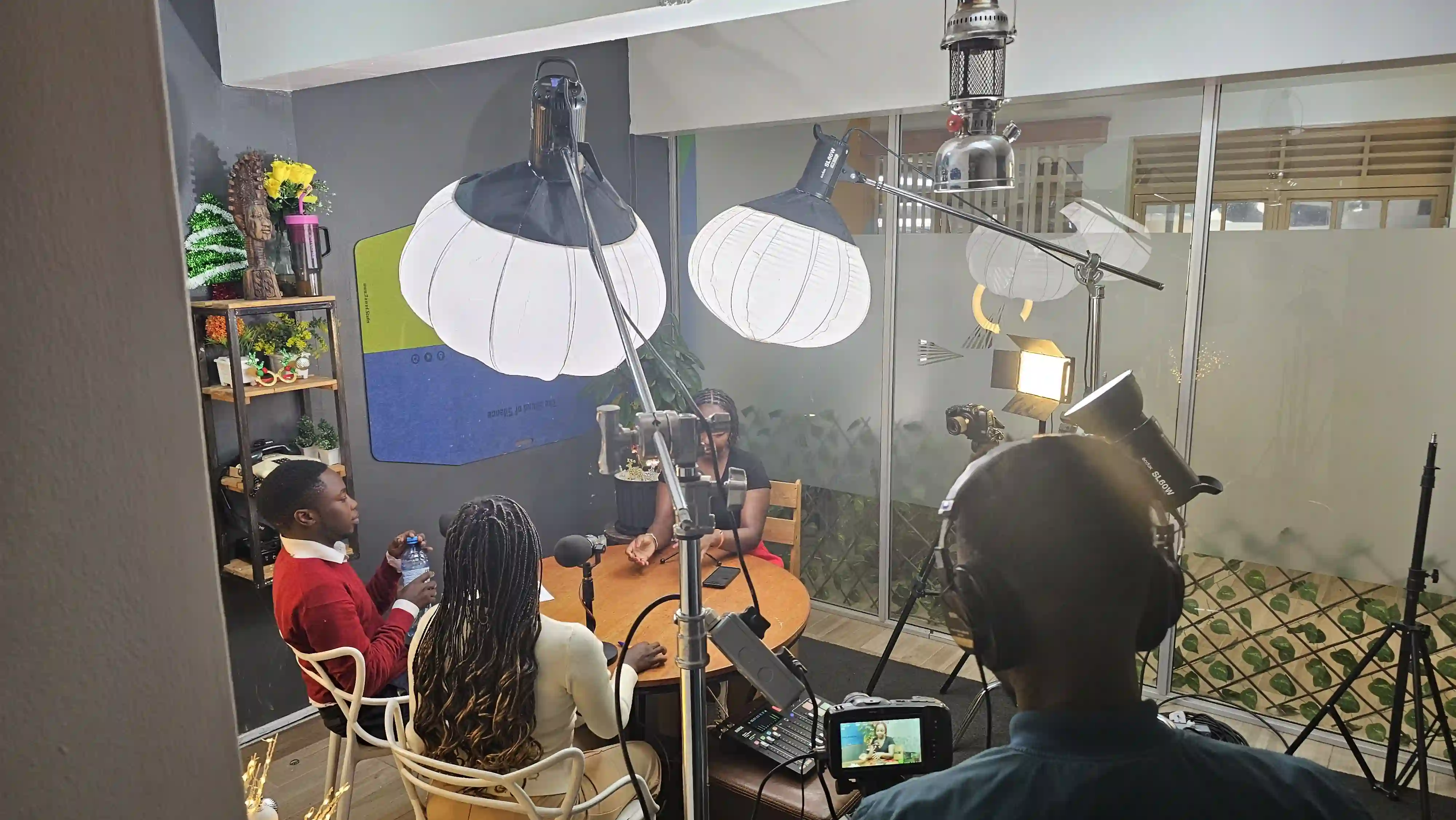 Podcast production studio